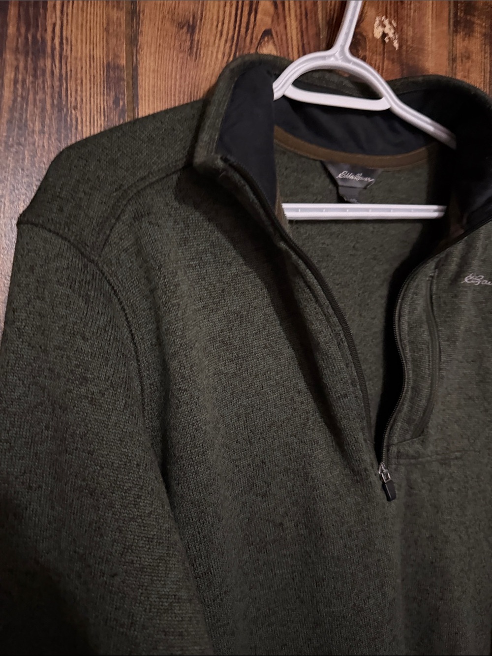 Eddie Bauer Dark Olive Green Half-Zip Fleece Pullover - Picture 6 of 9